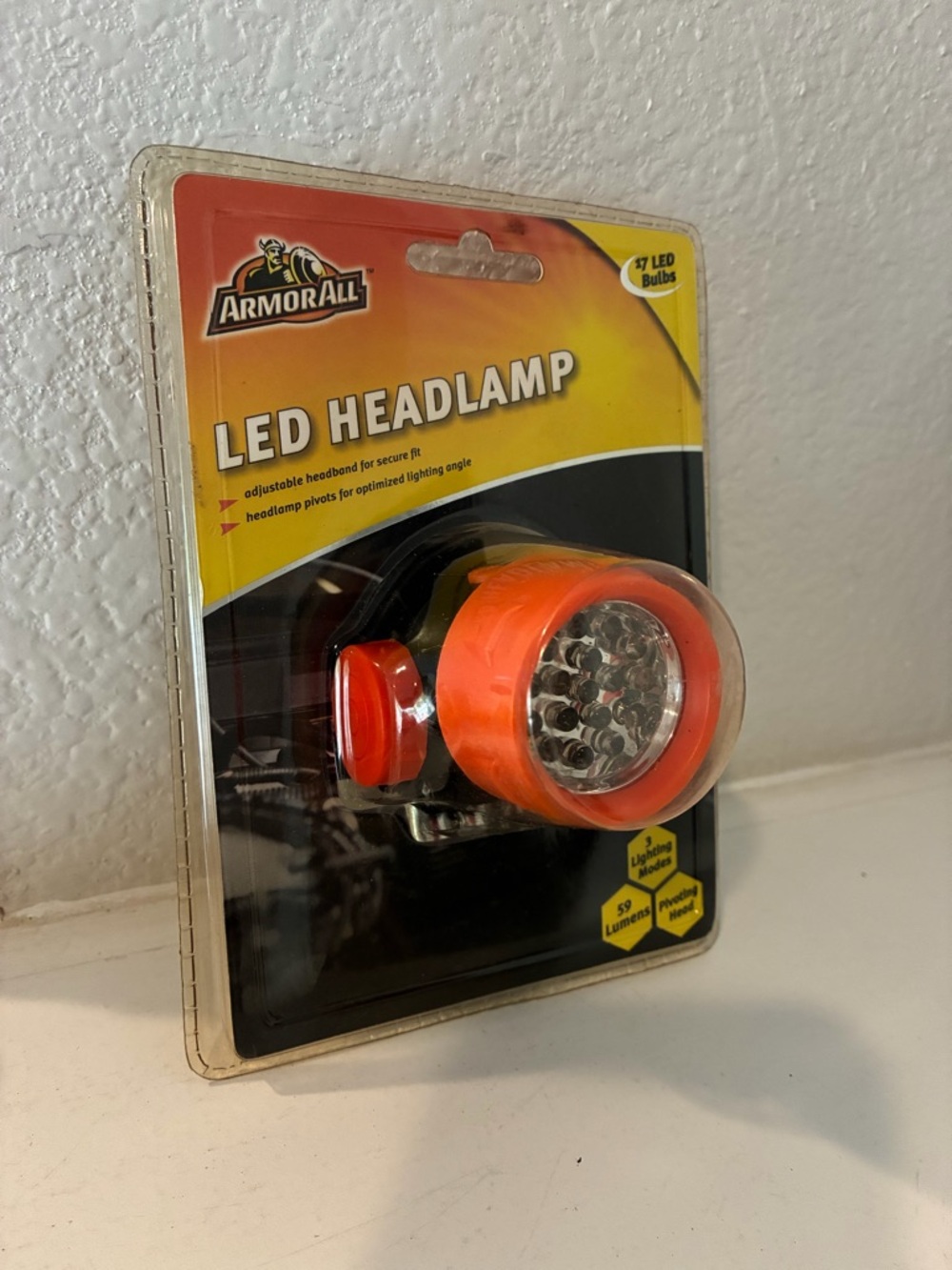 Armor All LED Headlamp - Orange and Black NEW - Picture 2 of 6